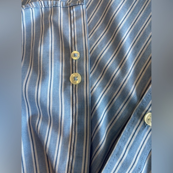 VAN HEUSEN Blue and White Striped Oversized Button Down Shirt Size XXL Men’s - Picture 6 of 10